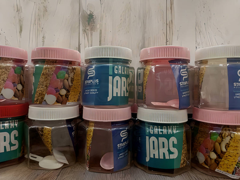 500 ml Plastic Jar Cap Rust Proof Air Tight Pack of 3