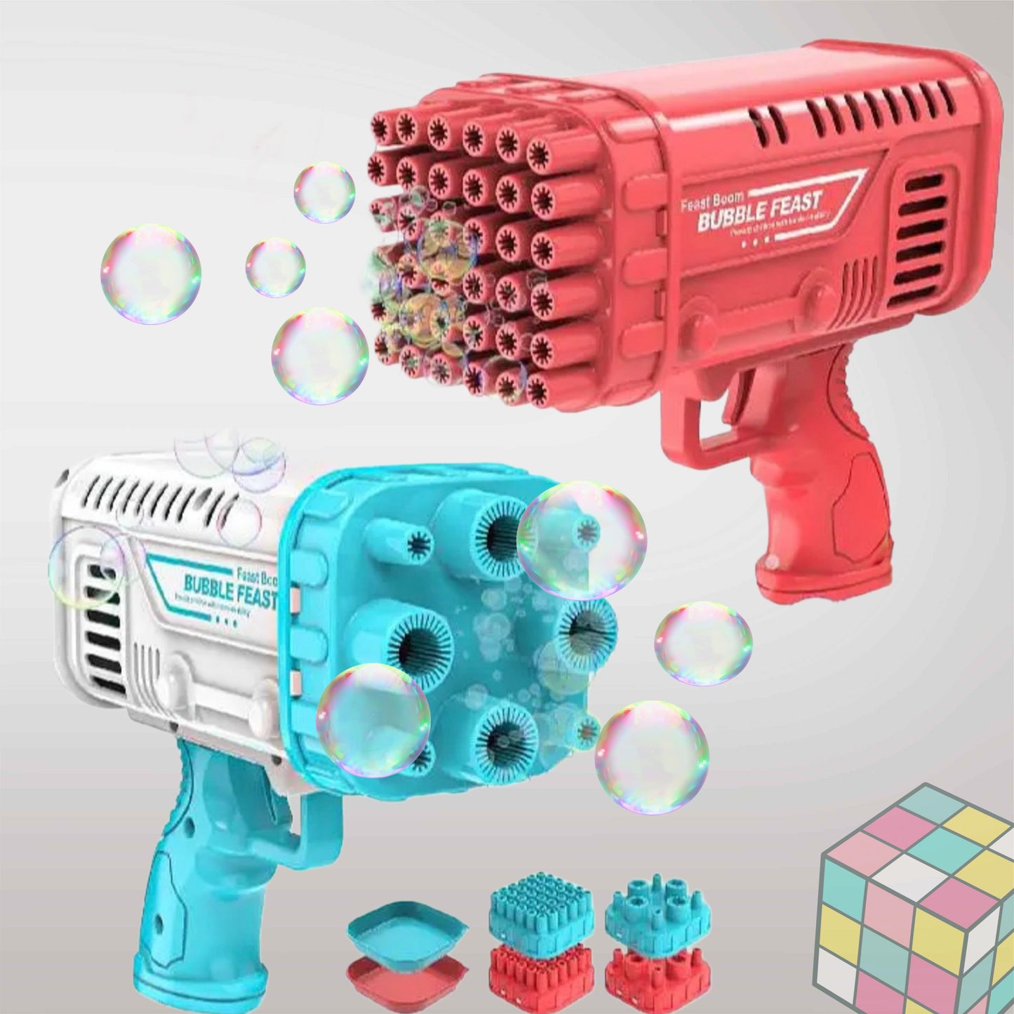 Bubble Machine Gun, 36 Holes Bazooka Gun Toy Blaster for Toddlers 3+ & Kids, Bubbles Blower Toys with Solution Outdoor, Party, Birthday, Wedding - Bubble Gun Water, Bubble Gun for