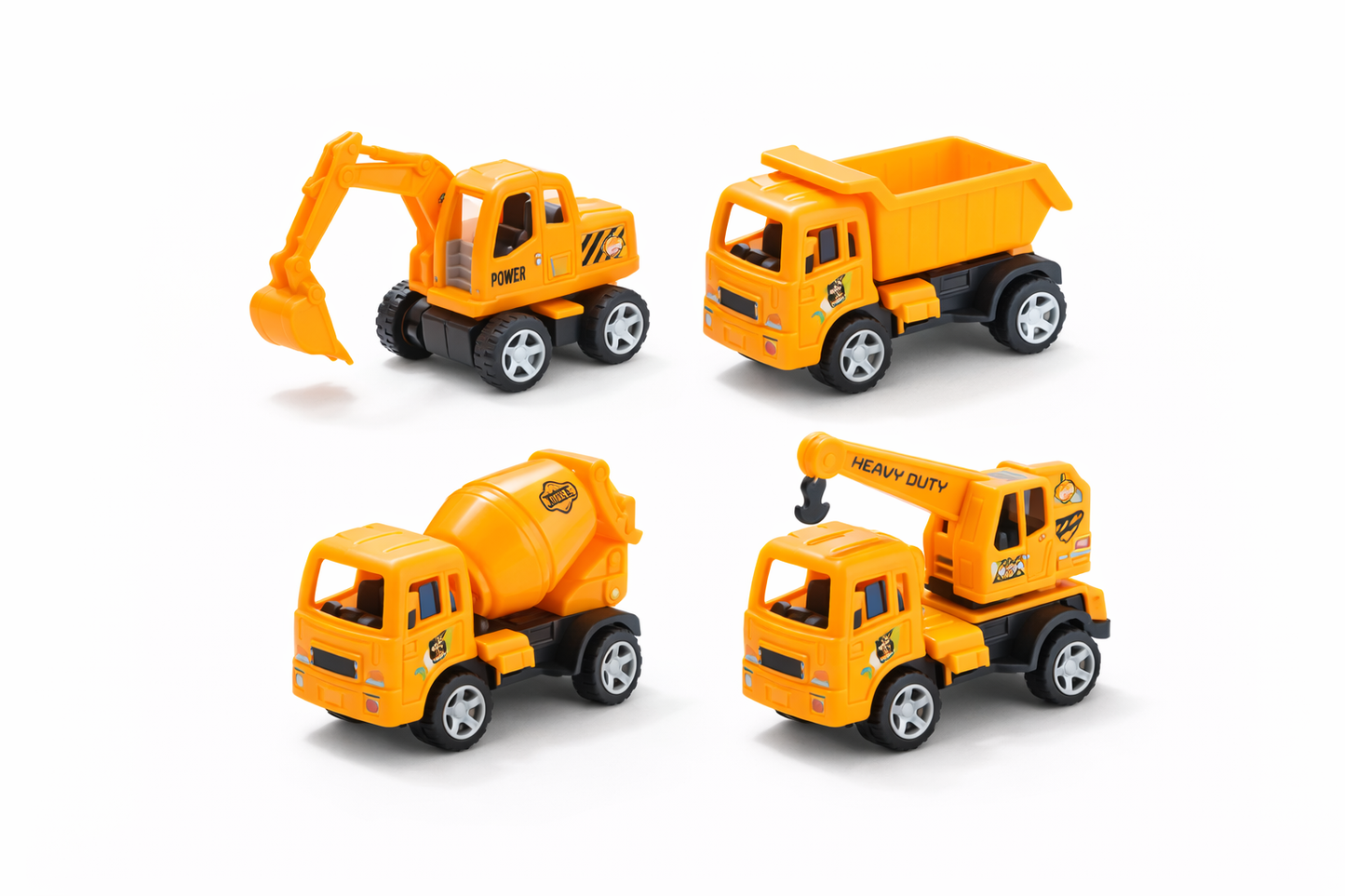 Construction Truck Toy Set for Kids – Pack of Mini Vehicles (Dump Truck, Excavator, Mixer) Boys Toy Set