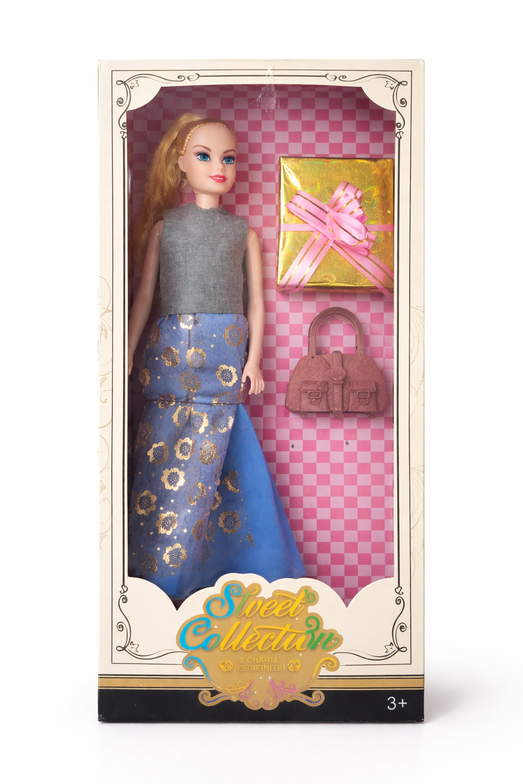Fashion Doll with Accessories Set – Elegant Dress, Handbag & Gift Box | Girls Toy Gift Age 3+ | Pakistan