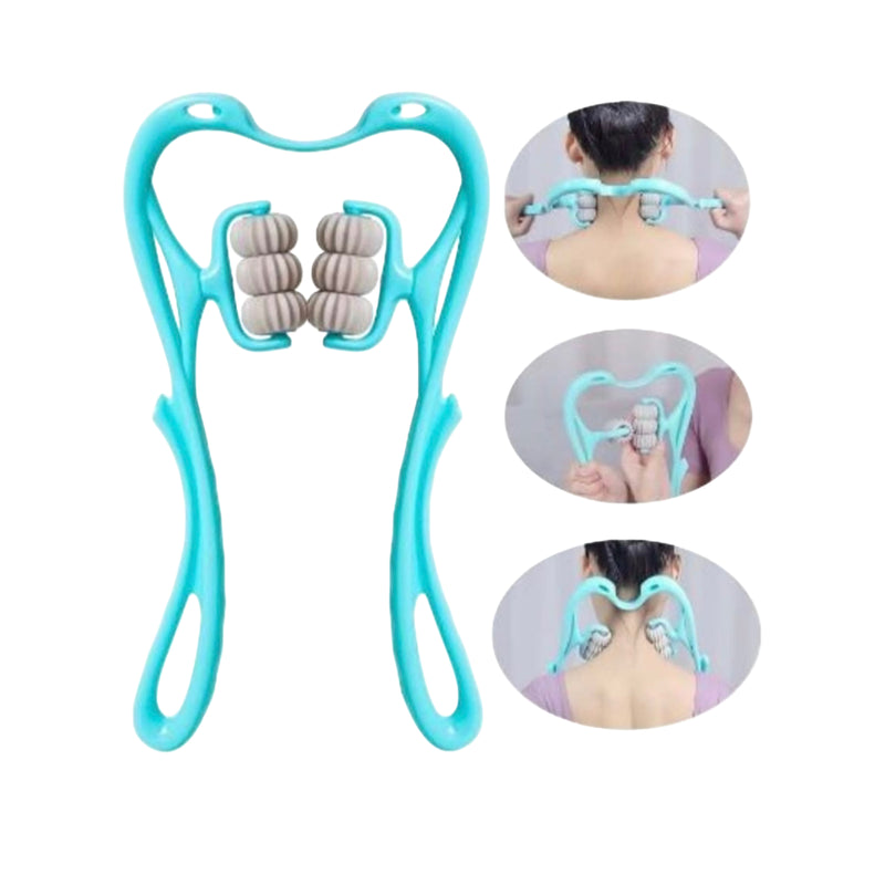 Manual Neck Massage Roller, 6 Balls Neck Massager, Dual Pressure Point Massager Neck, The Shiatsu Neck Massager Massages the Neck Deeply to Relieve Pain