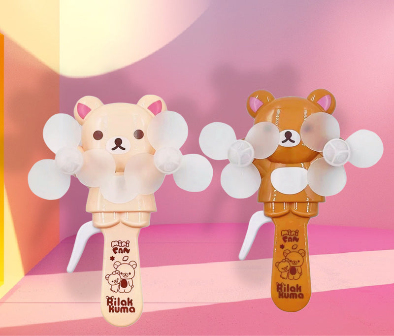Toys Portable Manual Press Fan Cute Mini Cartoon Handheld Fan Animal Design Easy Press Pocket Fan Birthday Gifts