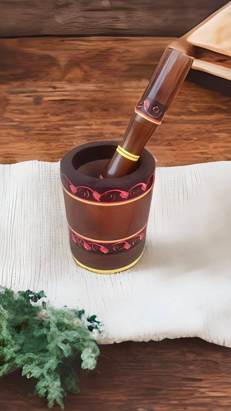 Wooden Chattu Watta Grinding Pot-Wooden Chathu Watta-Chiniot Handicrafts-WOODEN DORI DANDA-Wooden mortar-Wooden Hawan Dasta-Lakri Ka Danda-Chiniot Furniture