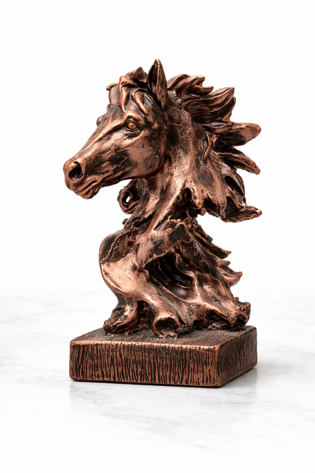 Horse Head Bust Statue Showpiece – Premium Resin Sculpture | Antique Copper & Dark Silver Finish | Home & Office Decor Pakistan