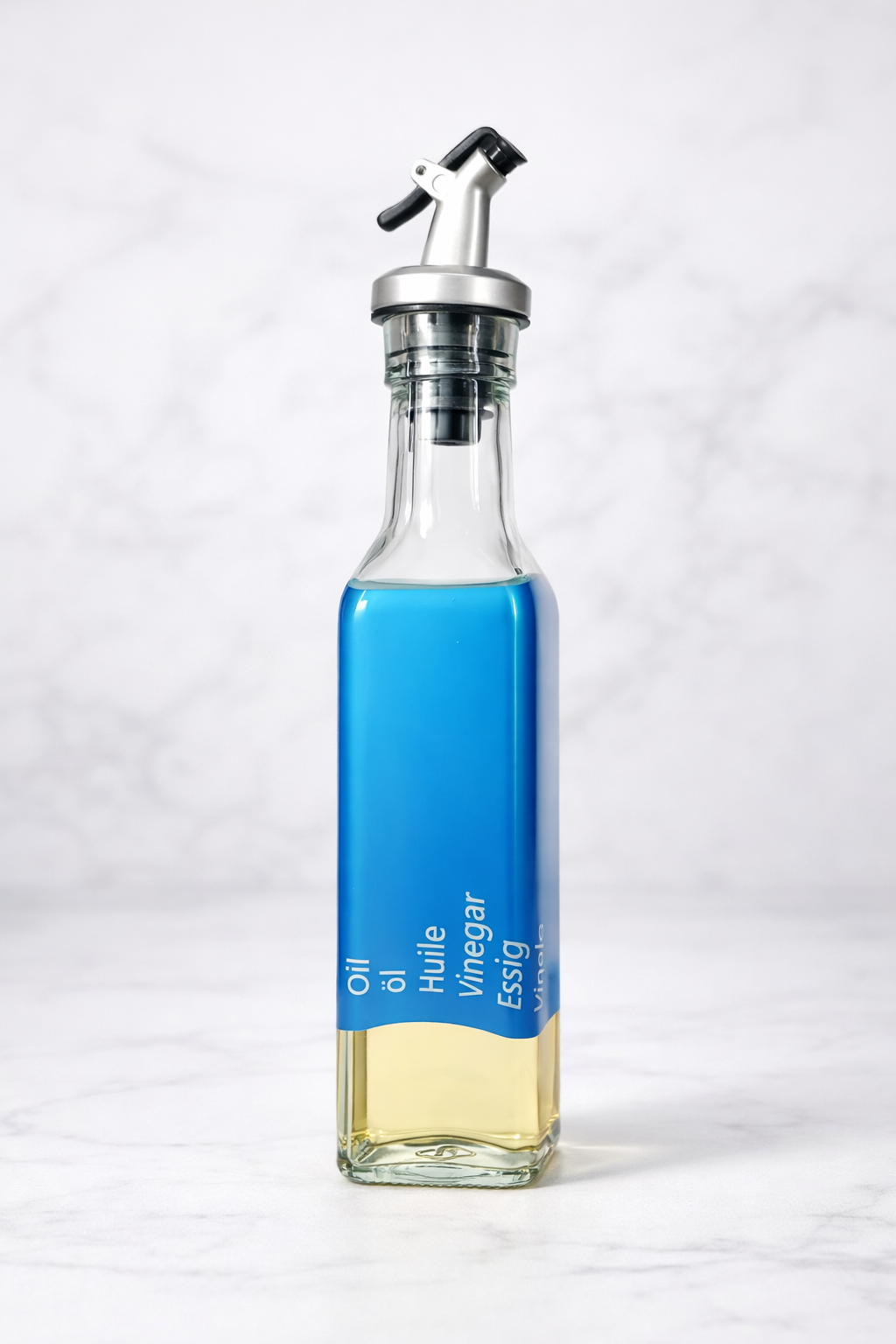 Glass Oil & Vinegar Dispenser Bottle with Anti-Drip Steel Spout | Kitchen Oil Pourer for Cooking, Olive Oil & Sauces