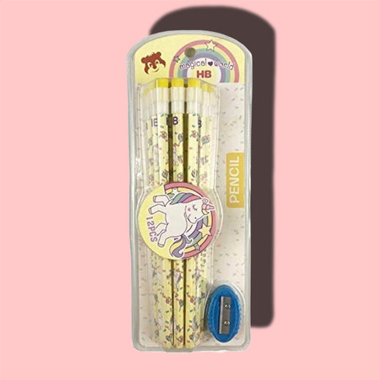 12Pcs Rainbow Unicorn Wooden Writing Drawing Pencils Student School Stationery