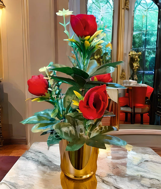 Artificial Flowers in Plastic Hanging Stand