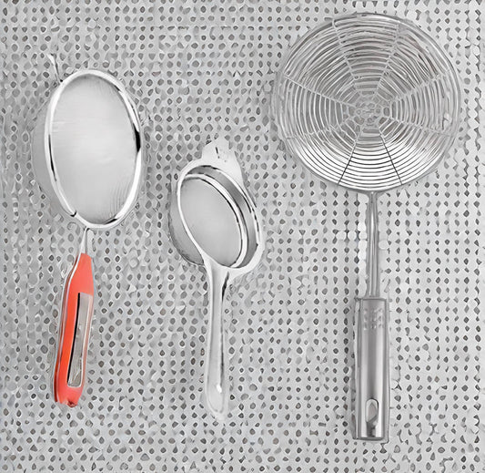 Big Size Oil Filter Food Tong Stainless Premium Quality Steel Strainer Kitchen Filter Mesh Spoon Fried Food Oil Strainer Clip Kitchen Tool IPC