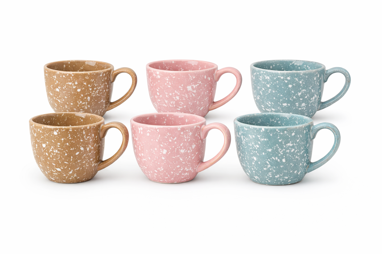 PINK Brown Sky BLUE Marble Coffee Cups 6 Pcs