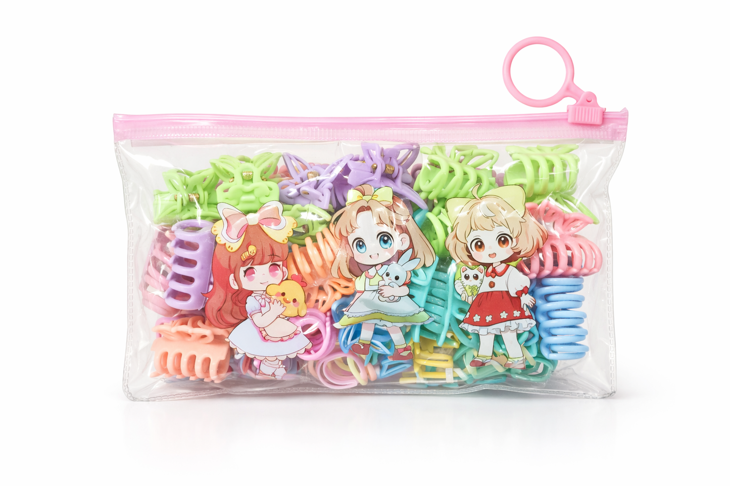 Multicolor Kids Hair Claw Clips Set Pack of 2– Mini Butterfly & Roller Clips for Girls |  Zip Pouch Pack