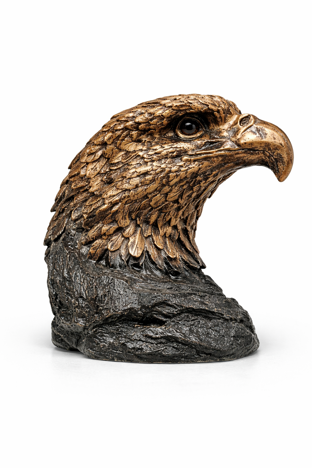 Eagle Head Statue Showpiece – Premium Resin Sculpture | Bronze Gold & Matte Black | Home & Office Decor Pakistan