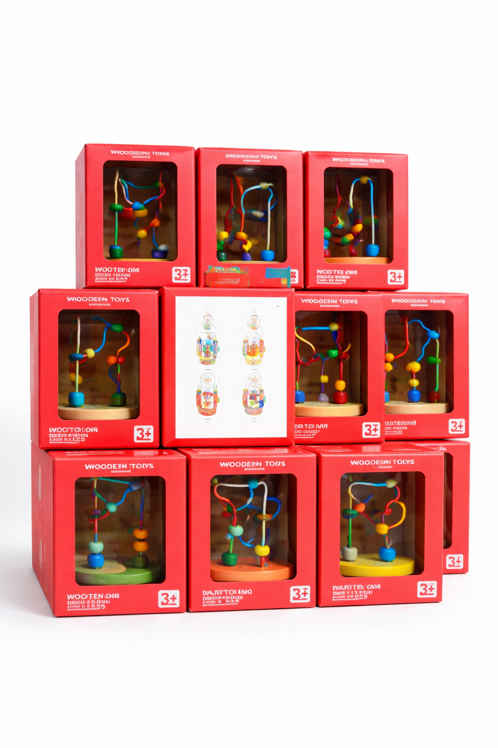 Wooden Toys with Bead Mazes
