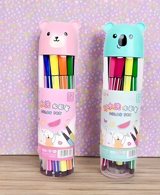 Deli Creative Watercolor Marker 12 Colors Painting Art Drifting Bottle Washable Color Pen Entry Graffiti Watercolor Pen