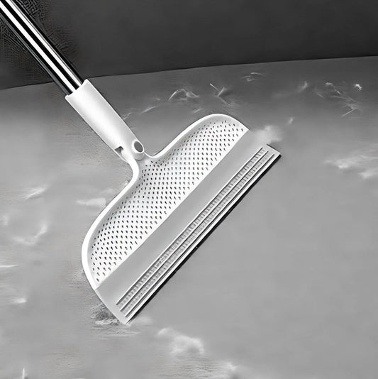 JOYBOS Silicone Broom, Squeegee, Pet Hair Remover - Magic Broom for Cleaning Cleans Glass, Fine Dust, Hair, Liquids for Smooth Floors Tile, Rugs, Windows (Grey)