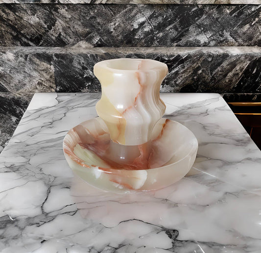 Marble Flower Vase Onyx Vase Pakistani Handmade Vase Pair