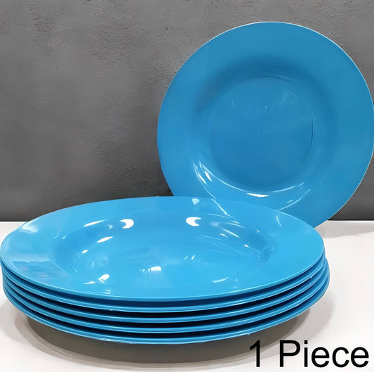 Melamine deep quater blue plates double glazed