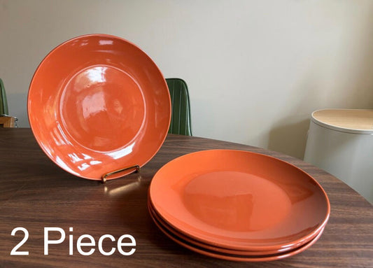 Melamine deep quater orange plates double glazed