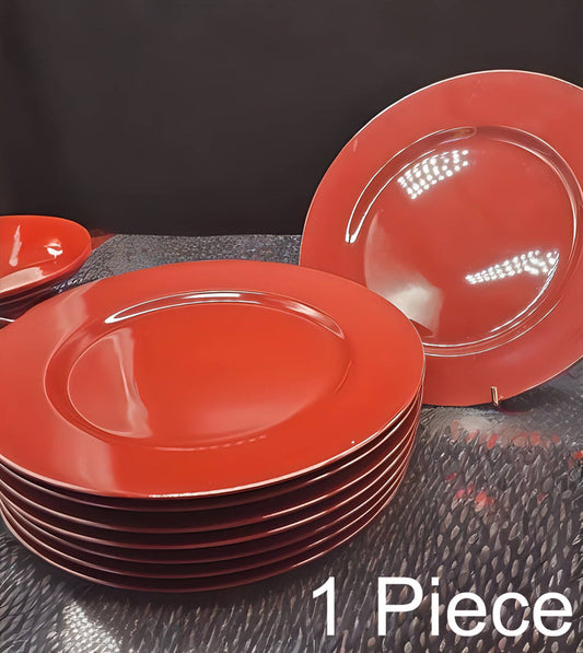 Melamine deep quater red plates double glazed