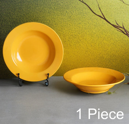 Melamine deep quater yellow plates double glazed