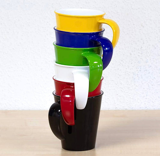 Ornamin 300ml White Coffee Mug, Tea Mug, Reusable Plastic Cup