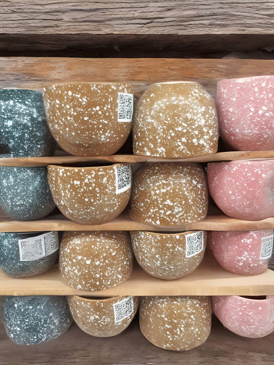 PINK Brown Sky BLUE Marble Coffee Cups 6 Pcs