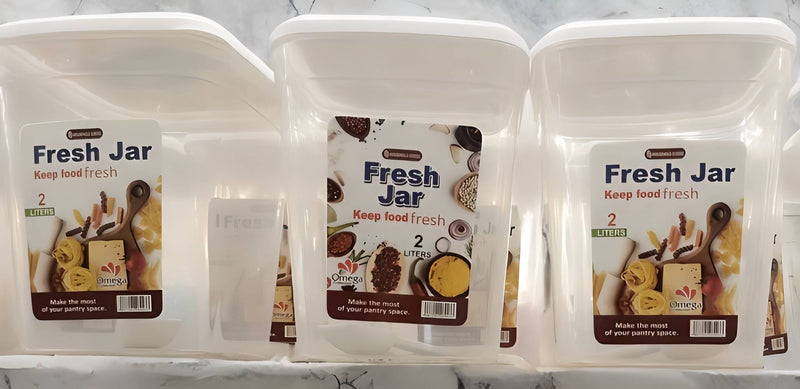 (Pack of 2) 2000 ml Fresh keeping Jars Snack Jar Masalah Jar Sugar Pot Dry Fruit pot Biscuit Jar