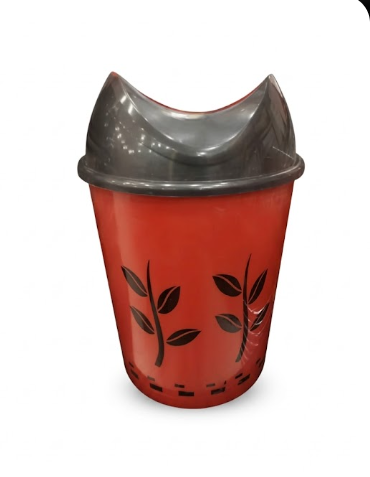 Urbane Home Plastic Medium Size Swing Dustbin, 10 Liters (RED)