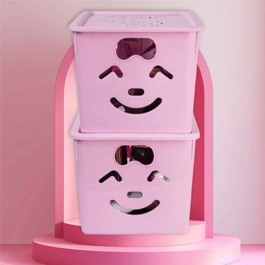 Smiley Organiser Basket Without Cap Pack of 3 Yellow