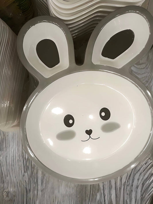 Snack Plate Melamine Dinnerware Plates Rabbit face