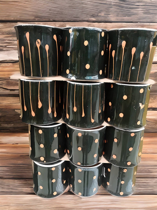 Stylish Black Marble Coffee Cups 6 Pcs