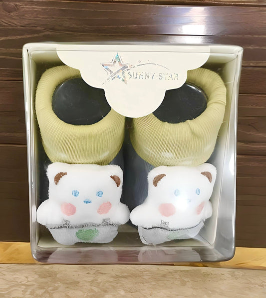 TRY New Born Baby Socks Set 3d Style Suitable for 0-9 Month Baby 100 % Cotton(2 Pair of Socks) Packed in a box I