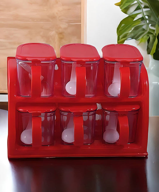 Wall Mountable Cooking Joie Smart Spices Storage Jars Rack Multicolour