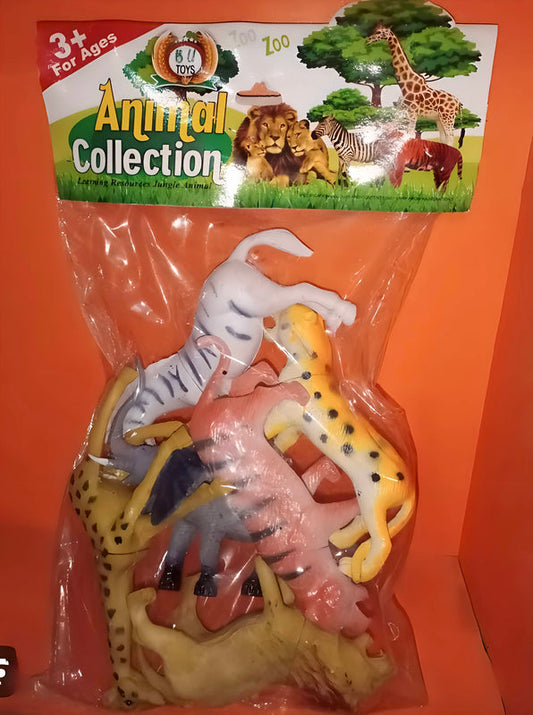 Wild Animal Jungle Zoo Toy Set - Large Size 15cm 6 Inch