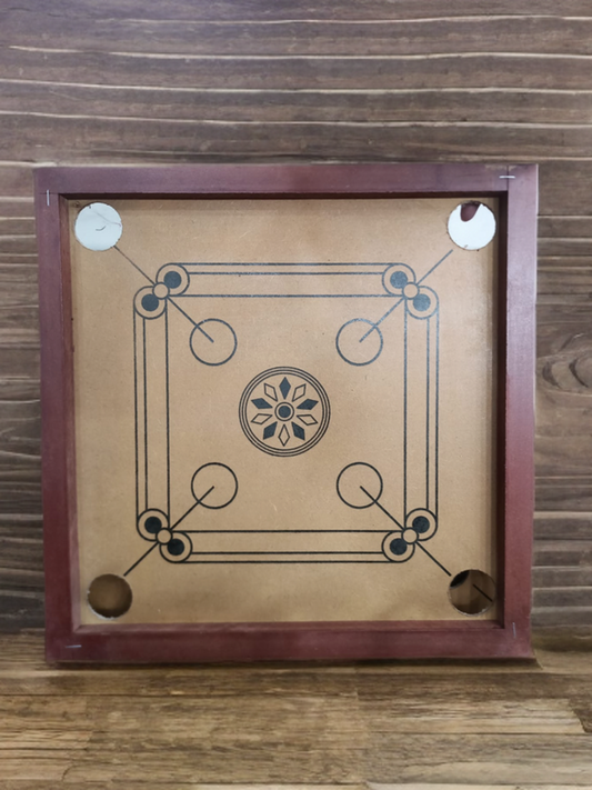 Wooden Carrom Board with Coins and Striker