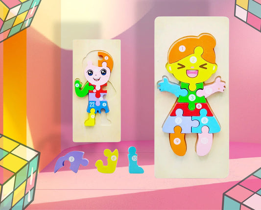 Wooden Puzzle - Alphabet Puzzle - Colorful Puzzle - Jigsaw Puzzle - Educational Puzzle Toy