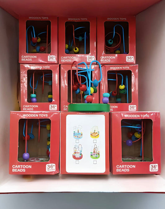 Wooden Toys with Bead Mazes