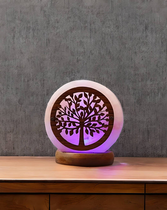 Alice Mart. SLP Tree Of Life 3D Acrylic Sheet Printed 7 Color Changing USB Himalayan Salt Lamp for Home Decoration, Night Light, Pink Salt Lamp, Asthma and Allergy Patients to Clea