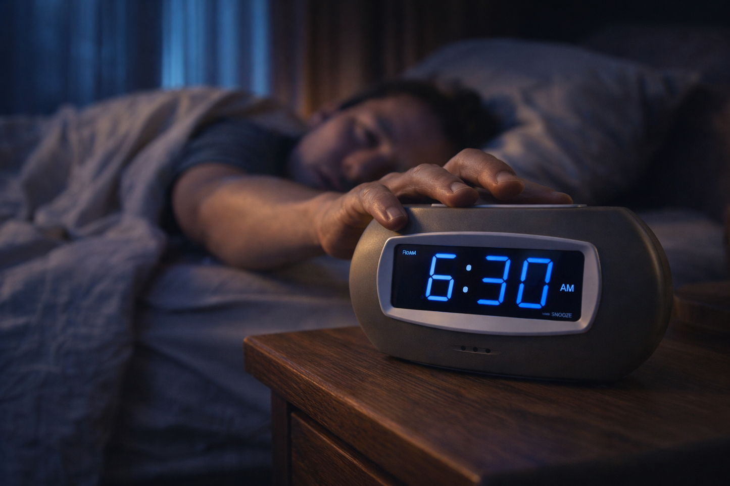 Digital LED Alarm Clock with Snooze – Bedside Table Clock | Large Blue Display, 12/24H Format | Bedroom & Travel Clock Pakistan