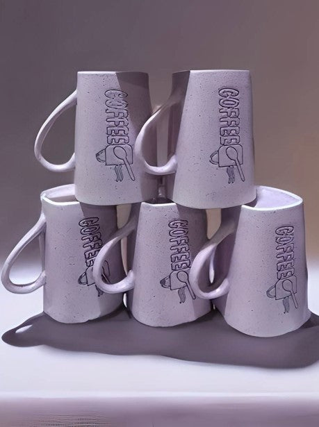 Pack Of 6 Tea Cups Set Premier Design Ceramic Material New Stylish Set Multi Design Elegant Piece Stylish Tea Cup Set Premium Quality Ceramic Cups with Unique Multi Design Blue