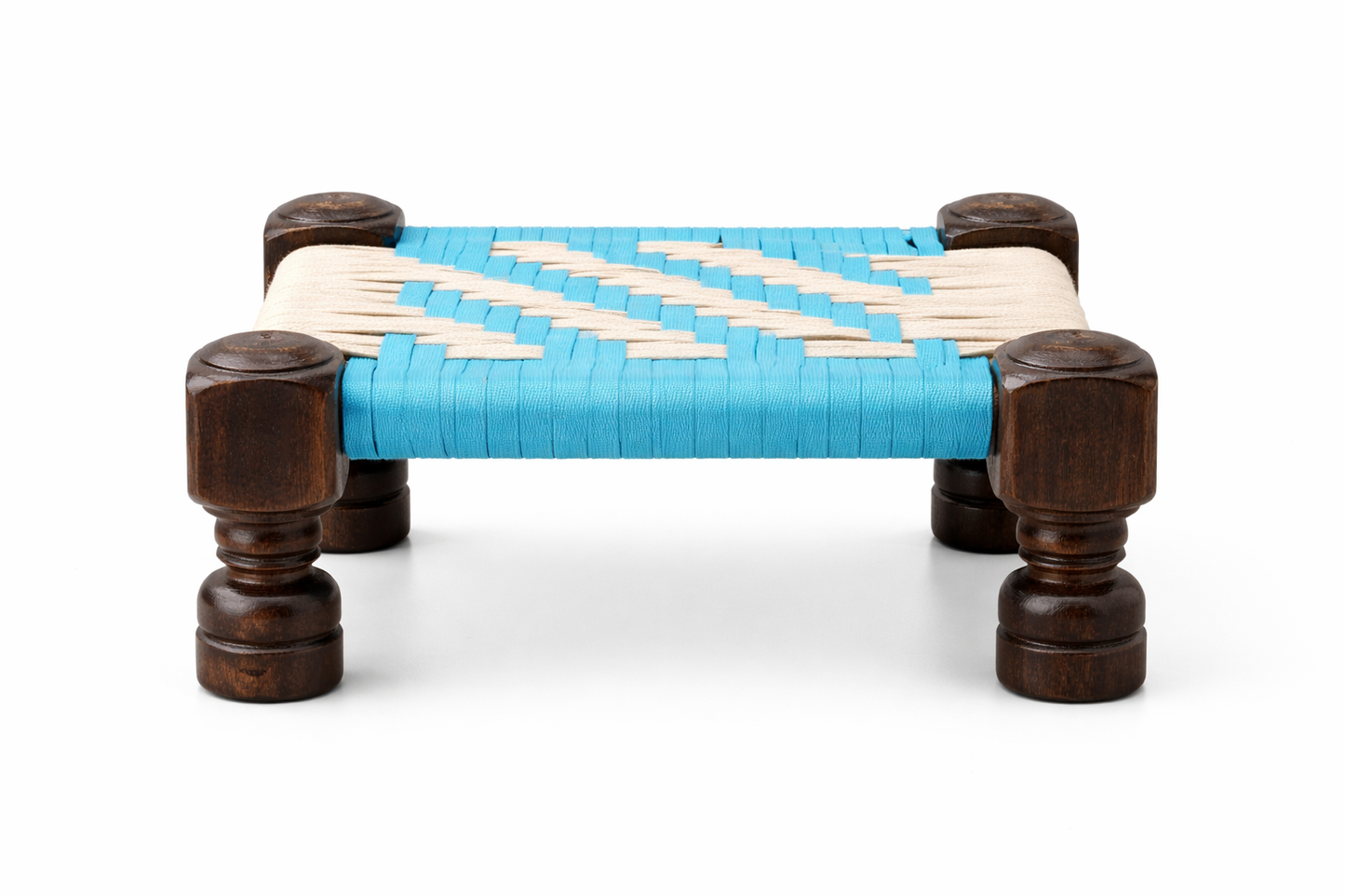 Handwoven Wooden Stool (Moorha Style) – Mini Charpai Piri Seat for Home Décor & Sitting