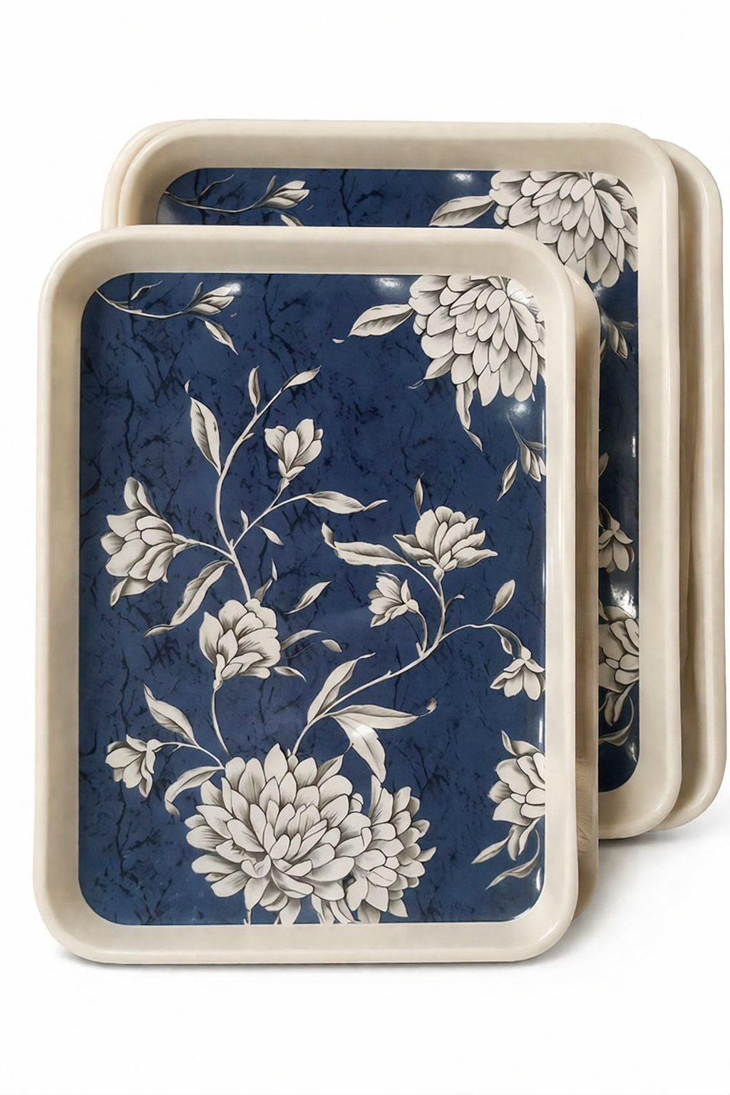 Hand Painted - Serving Tray Rectangle Slim - Blooming HIBISCUS